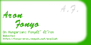 aron fonyo business card