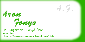 aron fonyo business card